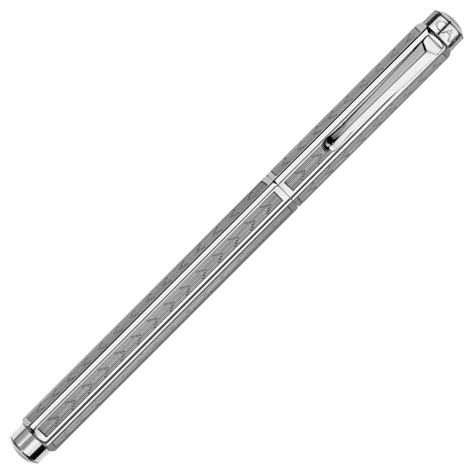 Caran D Ache Ecridor Fountain Pen Chevron Silver Plated 958 286