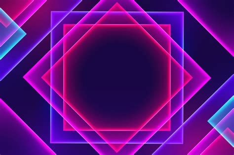 Free Vector Geometric Shapes Neon Lights Background