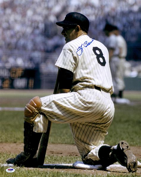 Yogi Berra New York Yankees Autographed Color Kneeling 16x20 Photograph