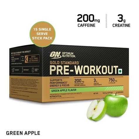 Buy Optimum Nutrition On Pre Workout Green Apple 142 5g Pack Of 15 Single Serve Online And Get