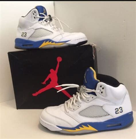 Nike Air Jordan 5 Laney 2013 136027 189 OG V Retro White Blue Preowned