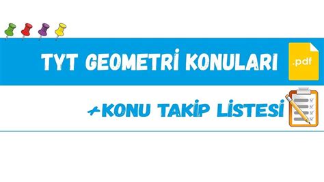 2022 TYT Geometri Konuları TYT Geometri Konu Takip Çizelgesi PDF