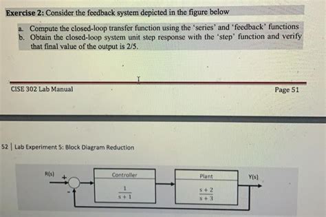 Solved Exercise Consider The Feedback System Depicted In Chegg