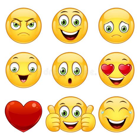 Emoticons Set Vector Stock Vector Illustration Of Friendly 75595086