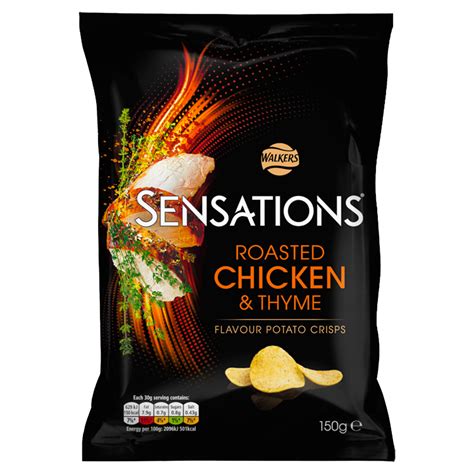 Walkers Sensations Roast Chicken And Thyme Sharing Crisps 150g