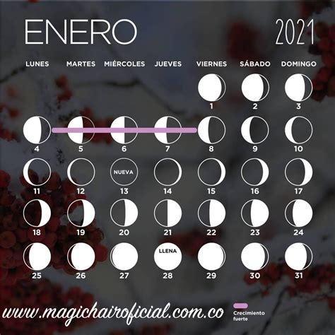 Calendario Lunar De Enero 2021 Magic Hair Oficial