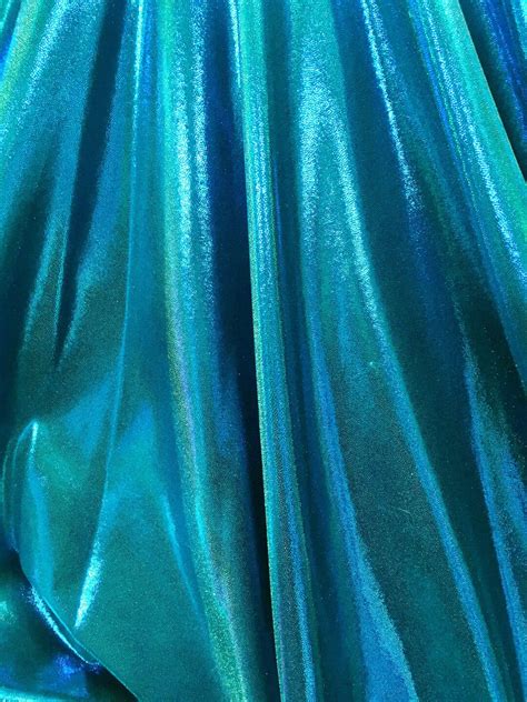 4 Way Stretch Mystique Metallic Spandex Fabric Turquoise Etsy