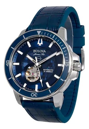 Rel Gio Bulova Masculino Marine Star Autom Tico A Azul