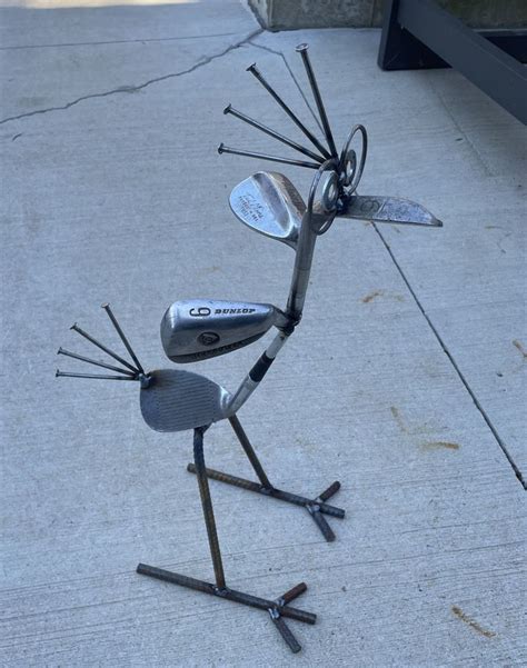 Golf Irons Bird Recycled Garden Sculpture Yard Art Metal Etsy