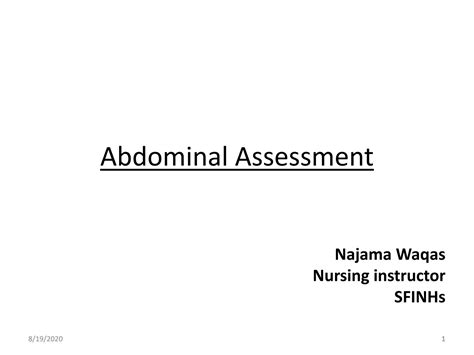 Solution Abdomen Assessment Converted Studypool