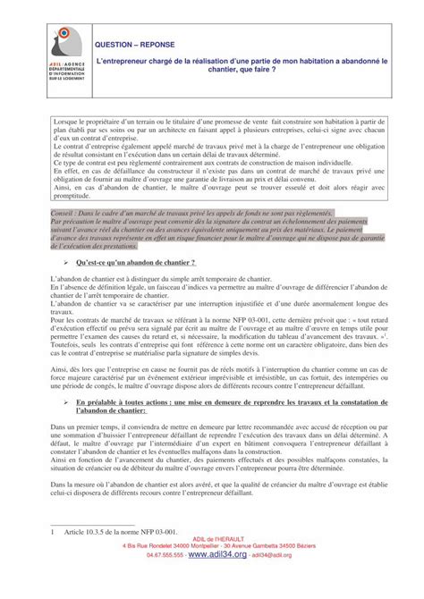 PDF L Abandon De Chantier PDF Fileconstater Labandon De Chantier