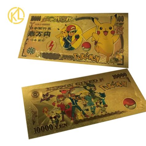 Cartes Billets Pokemon Evoli Dracaufeu Pikachu Squirtle Gold Card