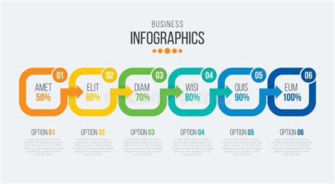 Vector Steps Timeline Infographic Template With Arrows Stock Vector