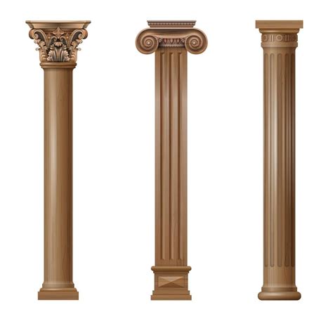 Columnas Arquitect Nicas Talladas En Madera Cl Sicas Vector En