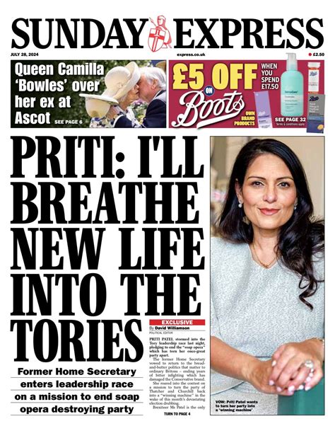 Sunday Express Front Page 28th Of July 2024 Tomorrow S Papers Today