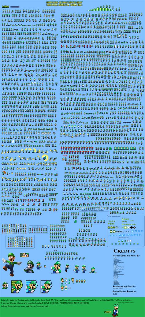 Luigi - Ultimate Sprite Sheet by TuffTony on DeviantArt