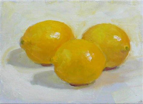 Art Every Day Three Lemons In The Light Still Life Oil Painting X