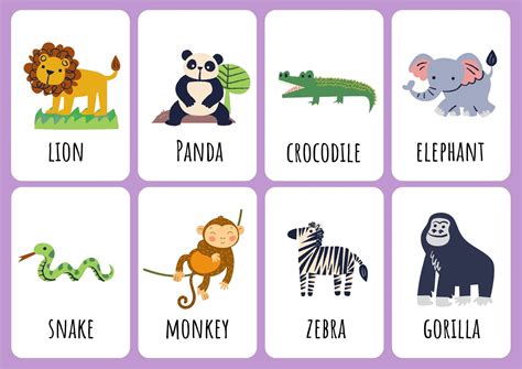 Free Animal Flashcards To Customize And Print Canva Worksheets Library