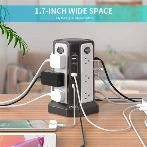 Passus Surge Protector Tower With Usb C Pd W Port Power Strip Tower