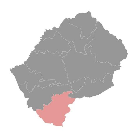 Quthing District Map Administrative Division Of Lesotho Vector