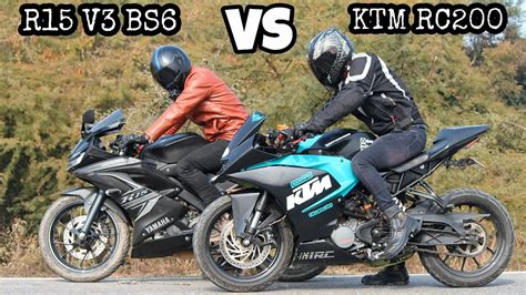 2020 YAMAHA R15 V3 0 BS6 Vs KTM RC200 DRAG RACE HIGHWAY TOP END