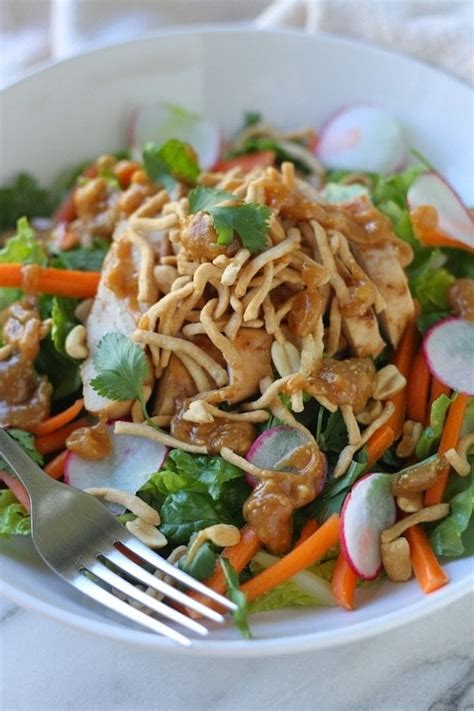 Crunchy Thai Chicken Salad With Peanut Dressing Laurens Latest