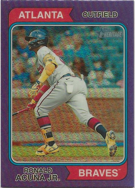 2023 Topps Heritage RONALD ACUNA JR Hot Box Chrome Purple Refractor