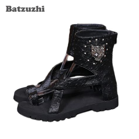 Batzuzhi Sand Lia Masculina De Couro Sand Lia Preta Da Moda Para