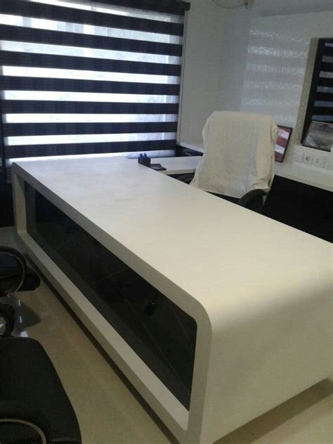 White Glossy Finish Corian Design Stone Table For Office At Rs 800 Sq