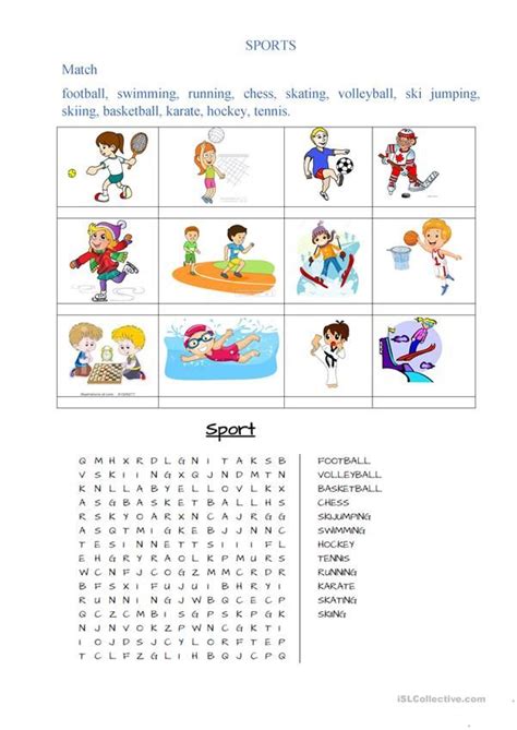 Sports English Esl Worksheets For Distance Learning And Physical