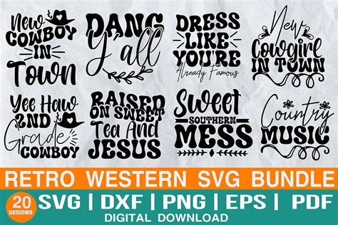 Retro Western Svg Bundle Graphic By Monidesignhat Creative Fabrica