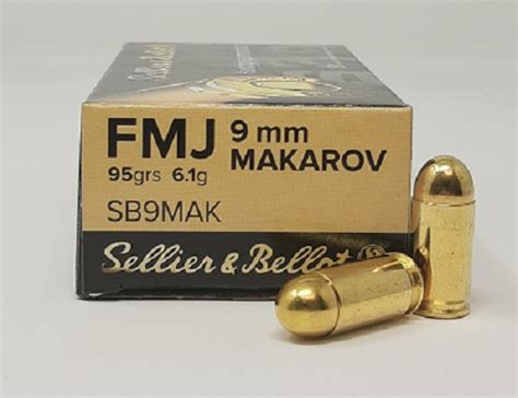 Mesko 9x18 Makarov Ammunition Am3399 93 Grain Full Metal Jacket 50 Rounds