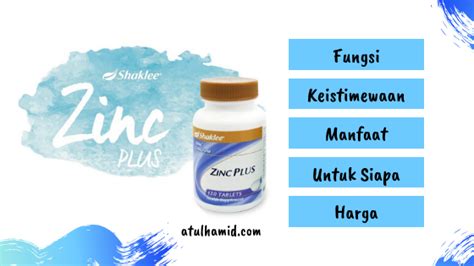 Zinc Plus Shaklee Fungsi Keistimewaan Dan Manfaat