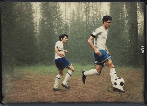 Medium Shot Mikel Arteta Playing Soccer In Woods Stable Diffusion