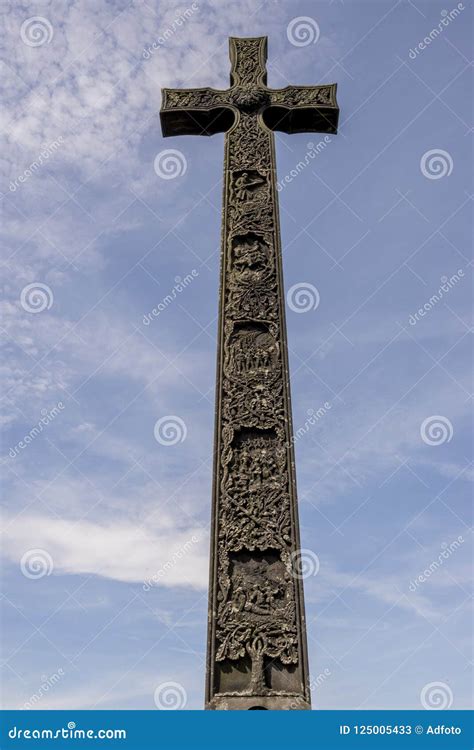 Durham Cathedral Cross County Durham England Uk Stock Image Image