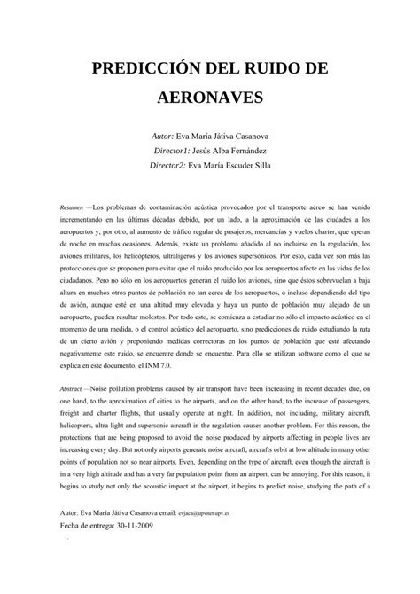 Pdf Predicci N Del Ruido De Aeronaves Pdf Filevuelo Y Par Metros