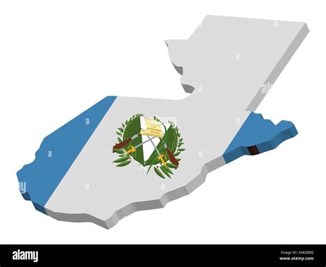 3d Guatemala Map Flag Vector Illustration Eps 10 Stock Vector Image