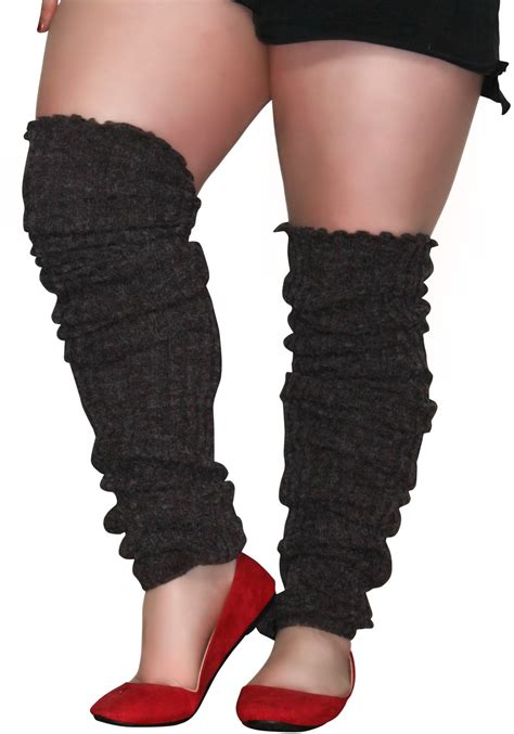 Plus Size Leg Warmers Over The Knee Super Long Cable Knit Leg Warmer