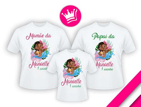 Kit 3 Camiseta da Moana Baby Personalizada PROMOÇÃO Elo7