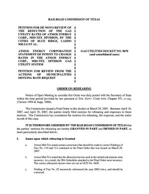 Fillable Online Rrc State Tx Third Revised Order On Motion For