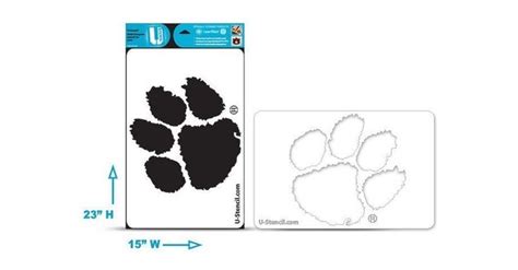 Clemson Paw Multi Purpose Stencil Clemson Stencils Logo Paint Drawing Stencil Cornhole