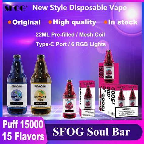 Sfog New Original Puff 15000 Disposable Vape Soul Bar 15000 Puff 15k