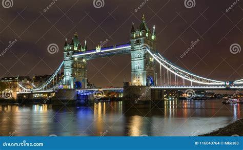 Tower Bridge in London at Night Stock Photo - Image of dusk, clouds: 116043764