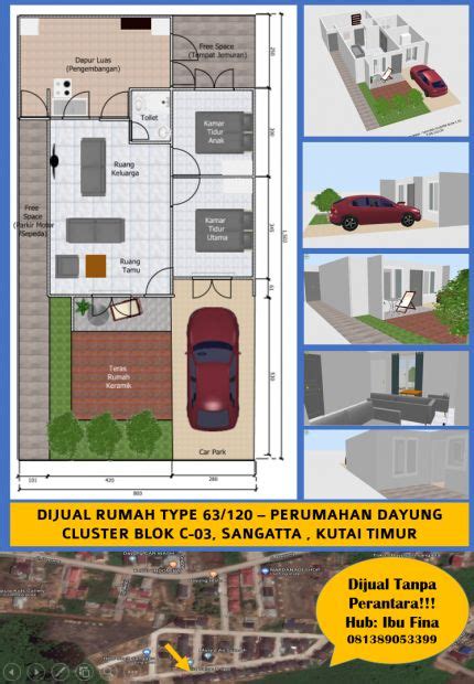 Dijual Rumah Tanpa Perantara Perumahan Dayung Cluster Blok C Type