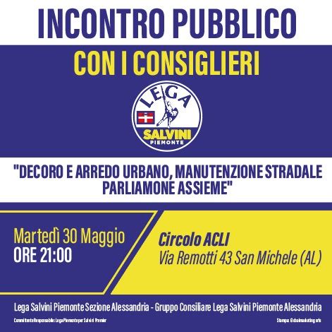 Lega Alessandria Marted Sera I Consiglieri Comunali Incontrano I