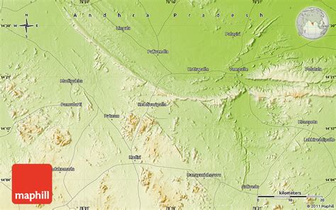 Physical Map of Kadiri