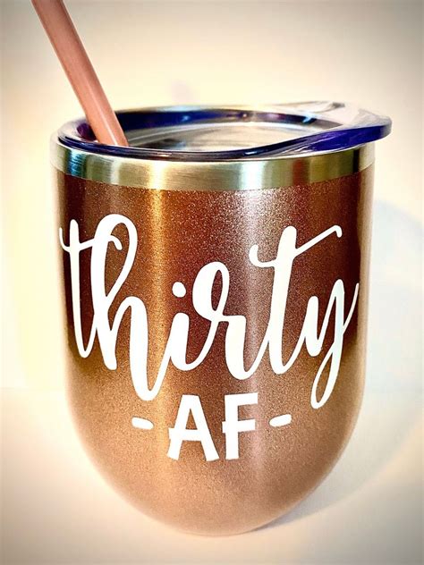 Thirty Af Wine Tumbler Thirty And Fabulous Personalized Wine Tumbler 30th Birthday T 30