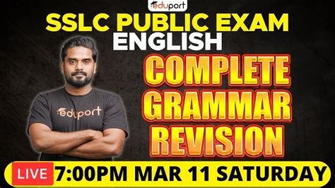 Sslc English Public Exam Live Complete Grammar Revision Eduport