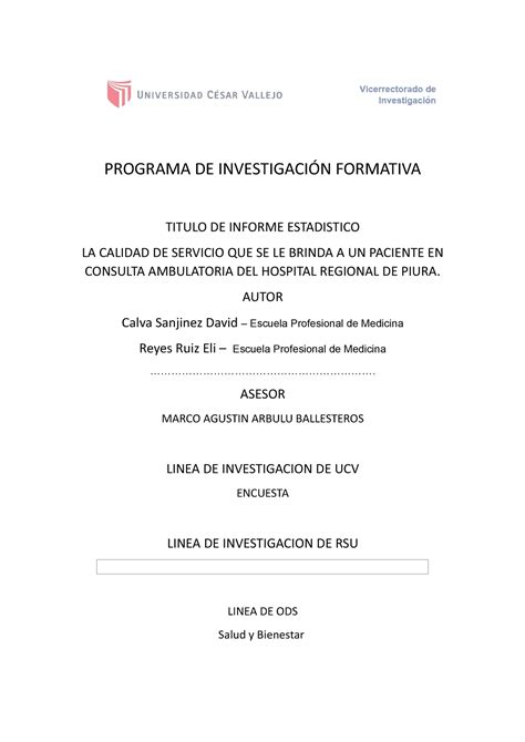 Programa DE Investigación Formativa Tecnicas E Instrumentos PROGRAMA