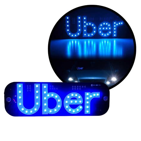 Placa Letreiro Luminoso Universal Aplicativo Uber Led Azul Marca